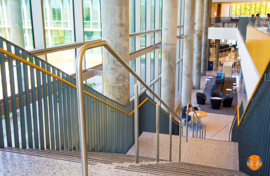 FSR™ Freestanding Railing System at UTA Science, Engineering, Innovation & Research building.