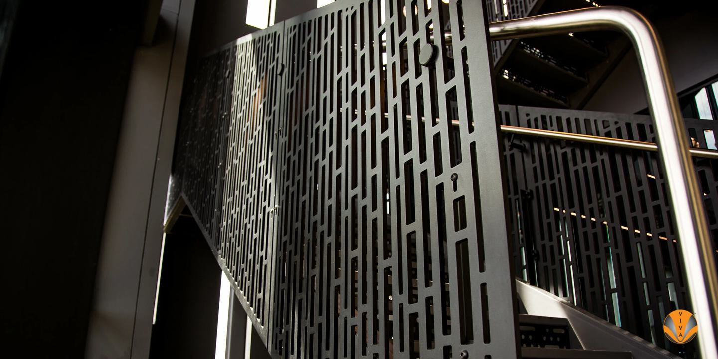 Metal Panel Railing Powder Coated Steel Railing for Commercial Decks:… | VIVA Railings