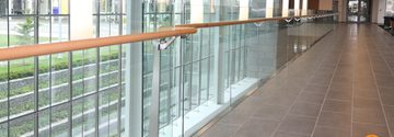 SUNY ALBANY NY SOLO GLASS WOOD HANDRAIL