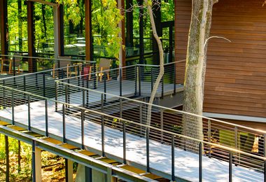 Elevated Cable Stair Railing Idea