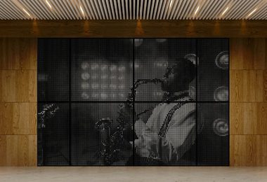 interior metal wall panels making a FOTOFACADE