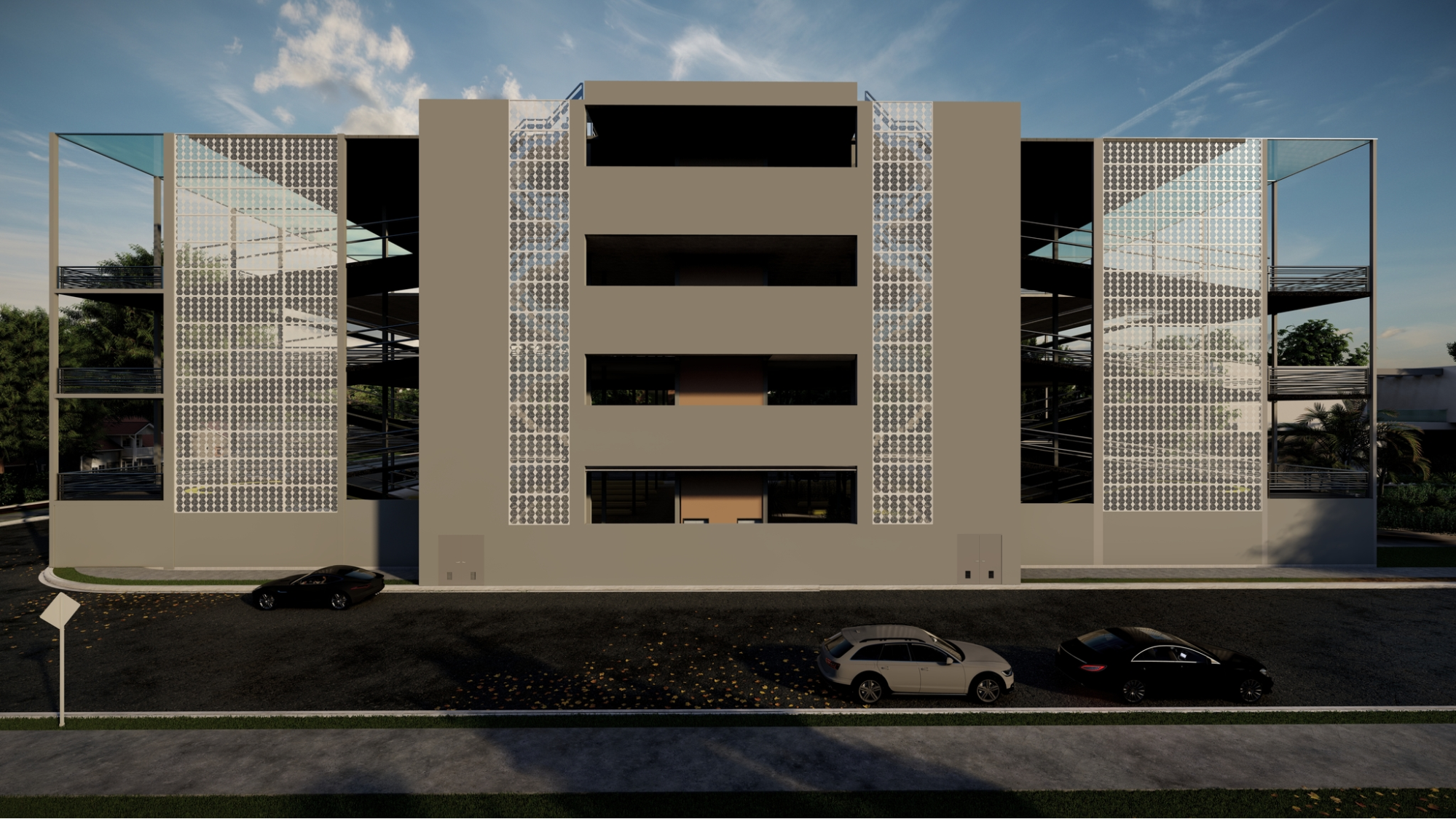 Colorful Parking Garage Facade
