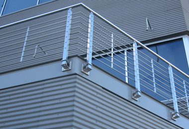 Elevated balcony with infill for commercial use