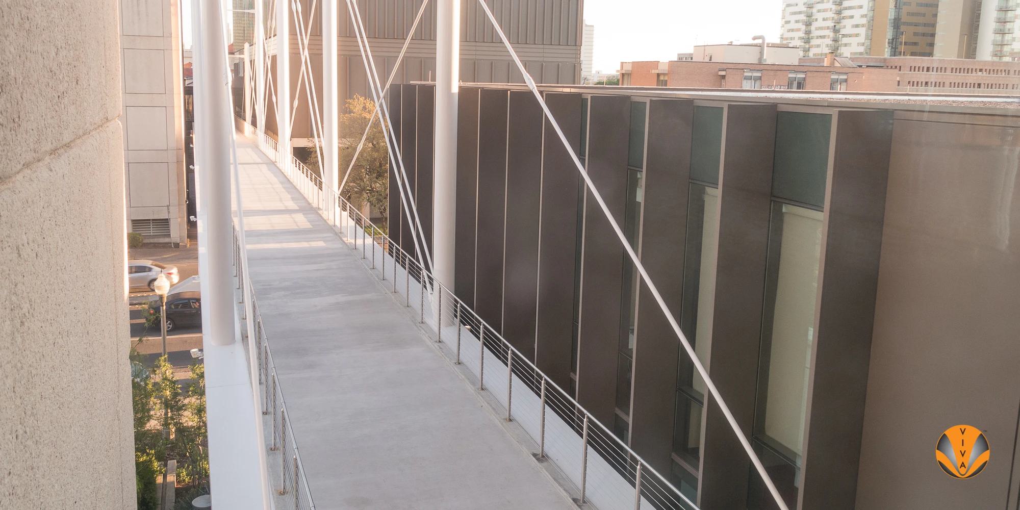 Outdoor Cable Stair Railing on Walkway