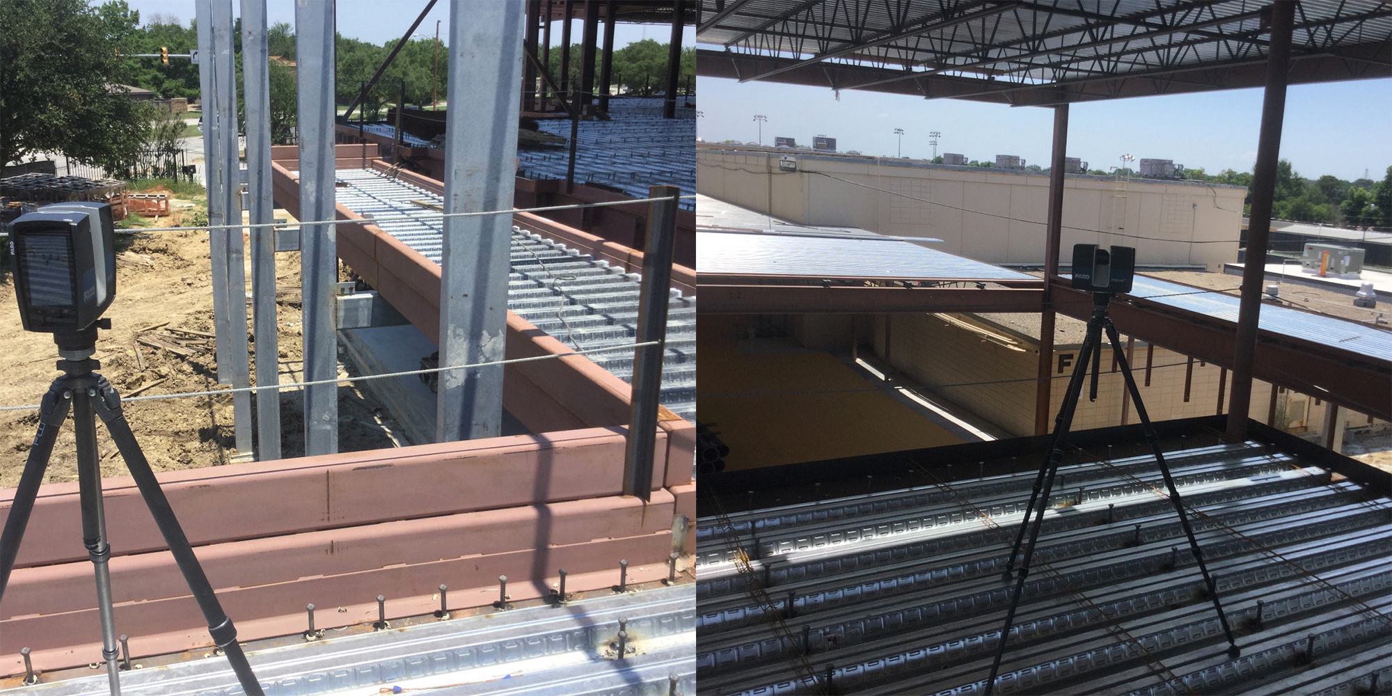 3D Laser Triangulation at a job site.