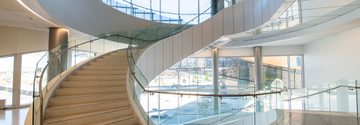 CURVED SHOE GLASS RAILING CSU FT