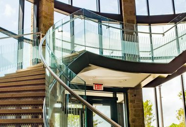 Glass ADA compliant handrails