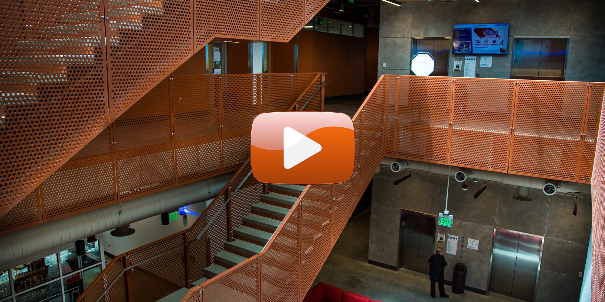 Viva railing tcc northwest campus fold metal panel railing system