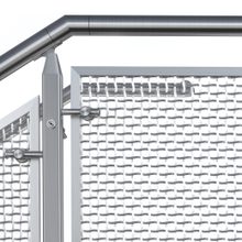 Cube wire mesh railing system side view