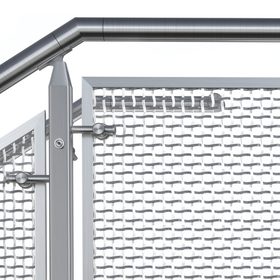 Cube wire mesh railing system side view