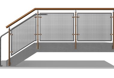 FIN PERF METAL WOOD RAILING Scene 2
