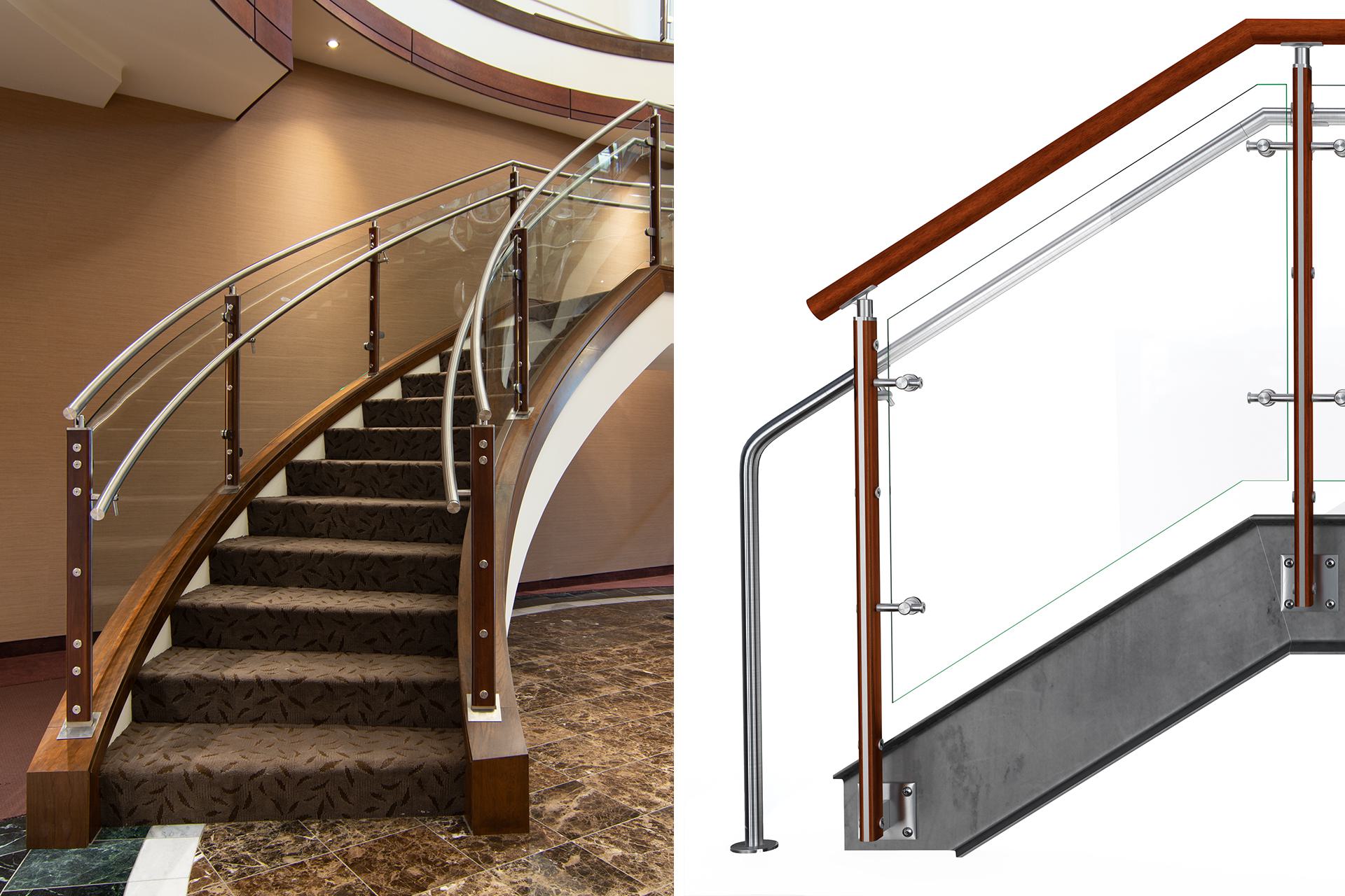 Fin wood post glass system american state bank sioux center