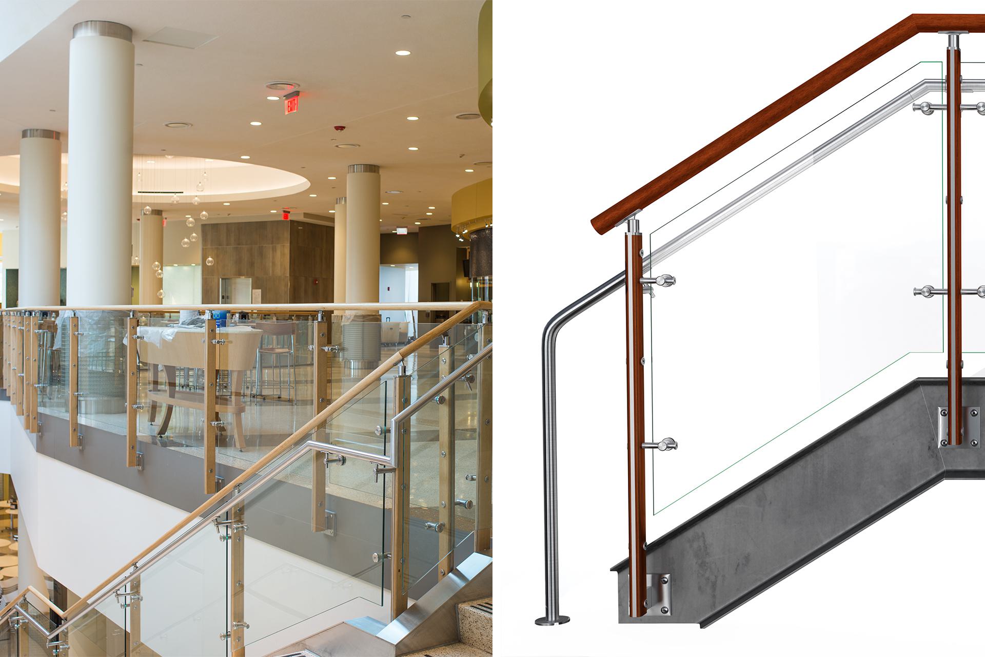 Fin wood post glass system boston university
