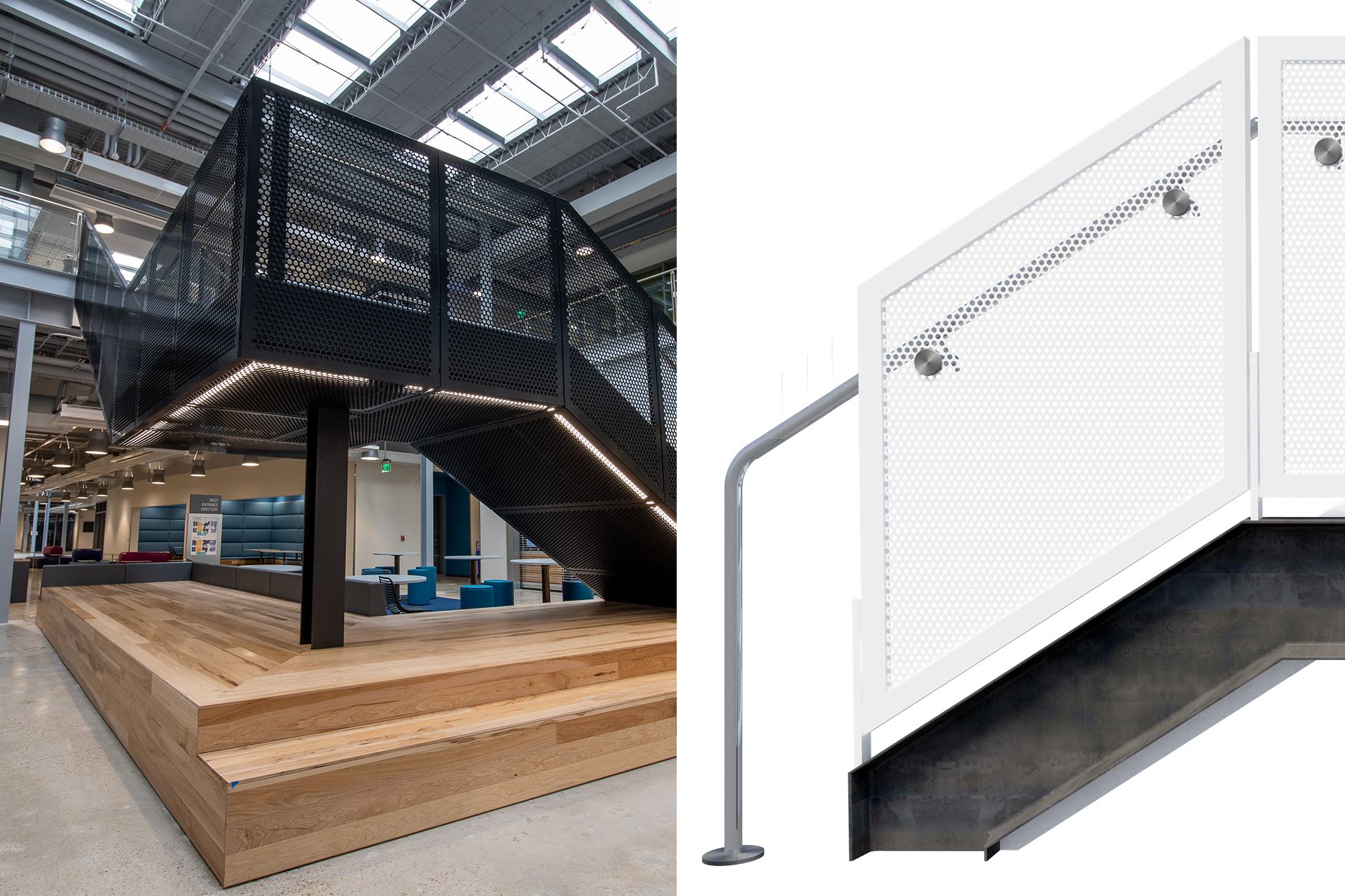 Commercial Stair Railing Systems - Sweeping Staircase