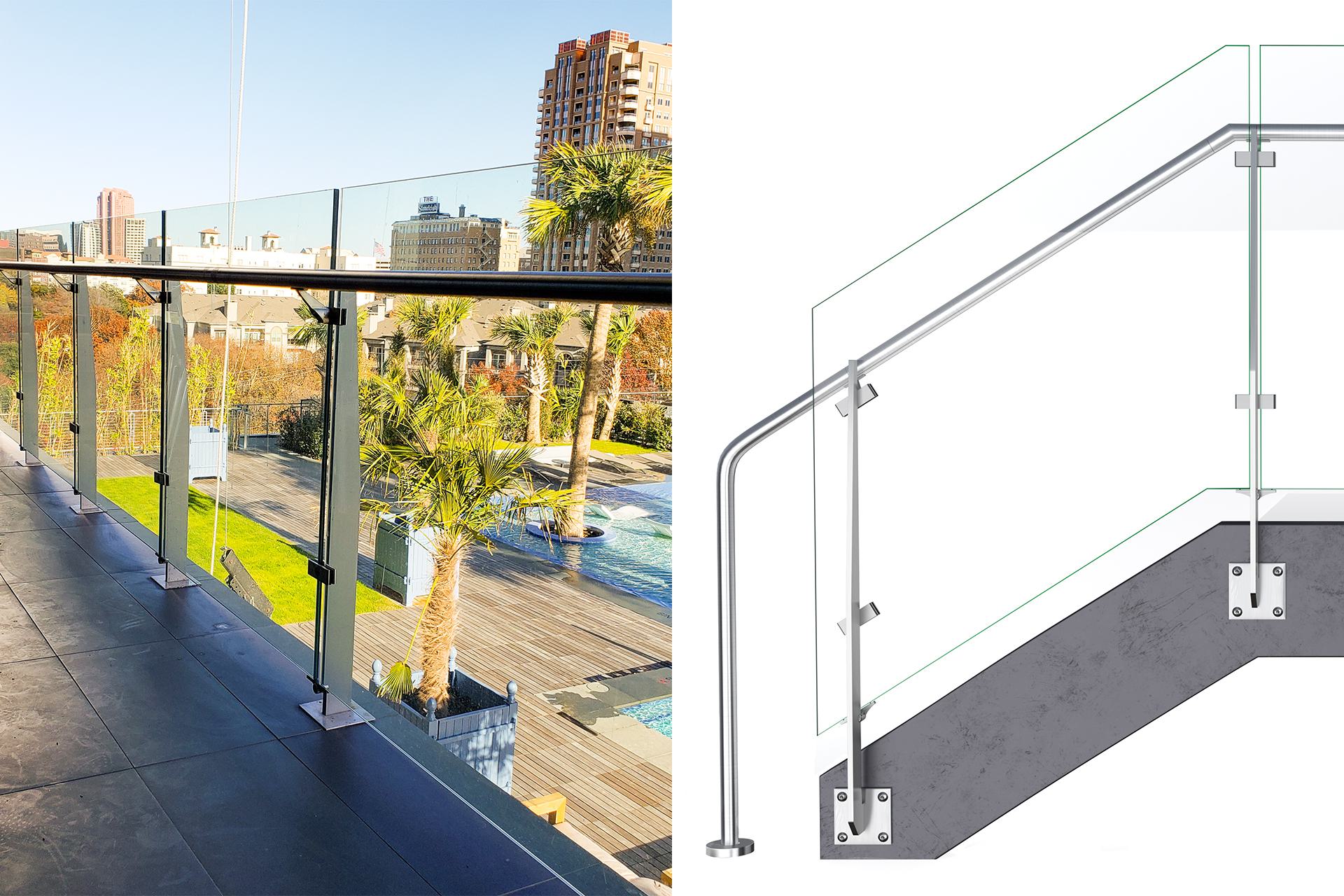 Solo glass railing system bleu ceil condos
