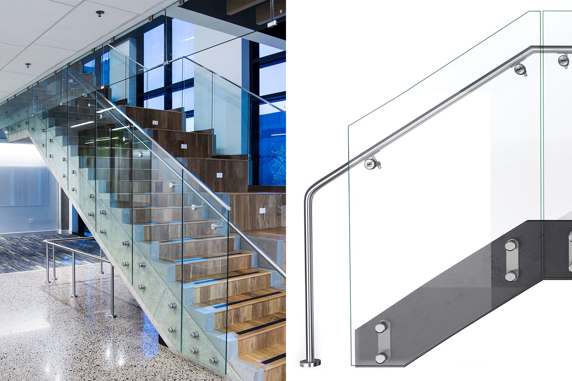 View button glass balustrade utd science