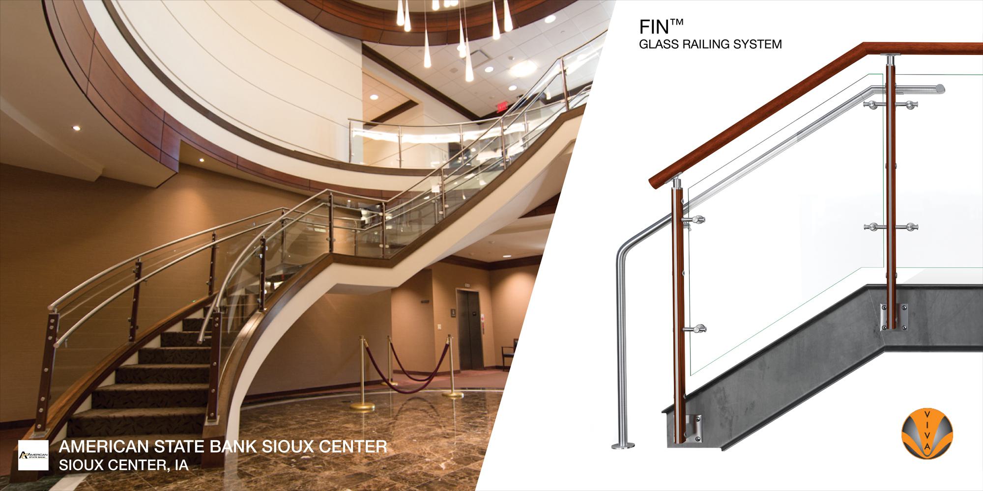 Viva railings american state bank sioux center fin glass
