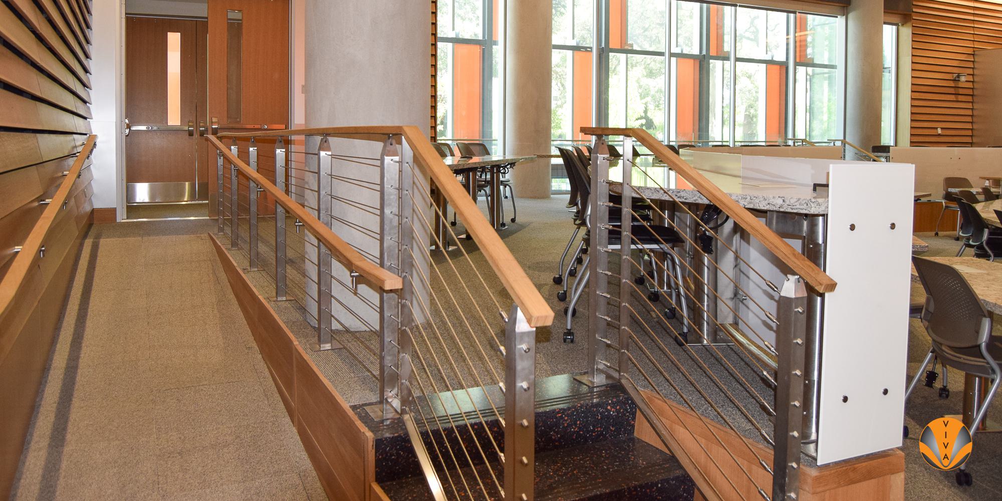 Cable Railing + Wood Top Rail