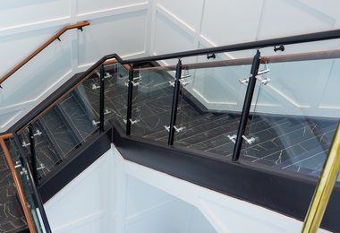 PROSPER FIRE STATION AND ADMIN CIRCA GLASS STAIR RAILING POWDER COAT 4 of 15