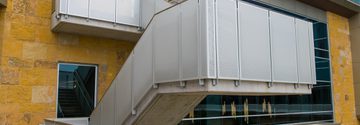 TXDOT OFFICE GARAGE CUSTOM PERF FRAME METAL PANEL RAILING SYSTEM 5 of 22