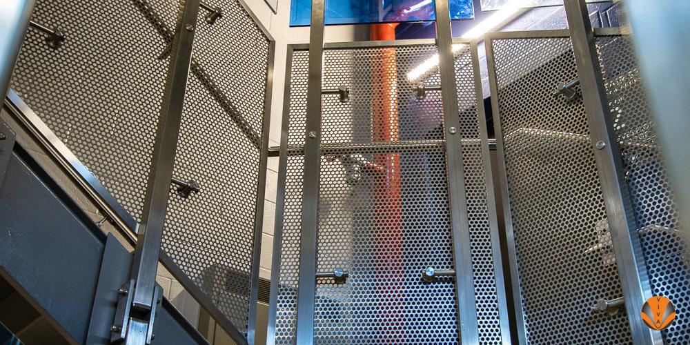 COLORED GLASS PANELS PERF METAL CUSTOM CUBE BUFFALO CLEMENS 3 of 15