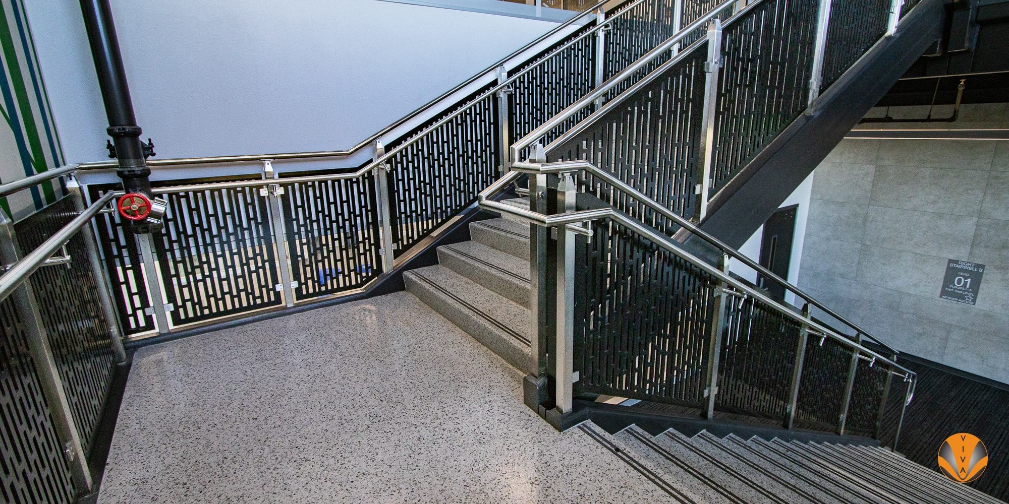 LASER CUT PANEL RAILING CUBE CARTER JR HS ARLINGTON 08 of 28