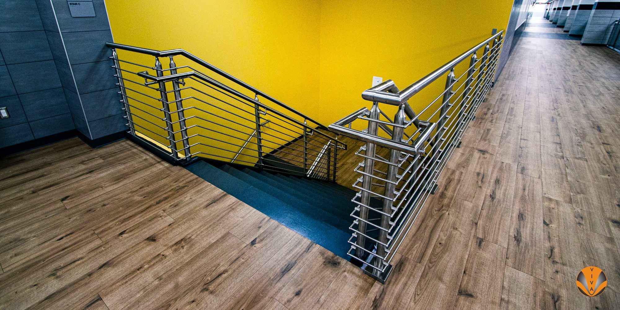 School Bus Railing Galena Park High School - CIRCA Multiline | VIVA Railings
