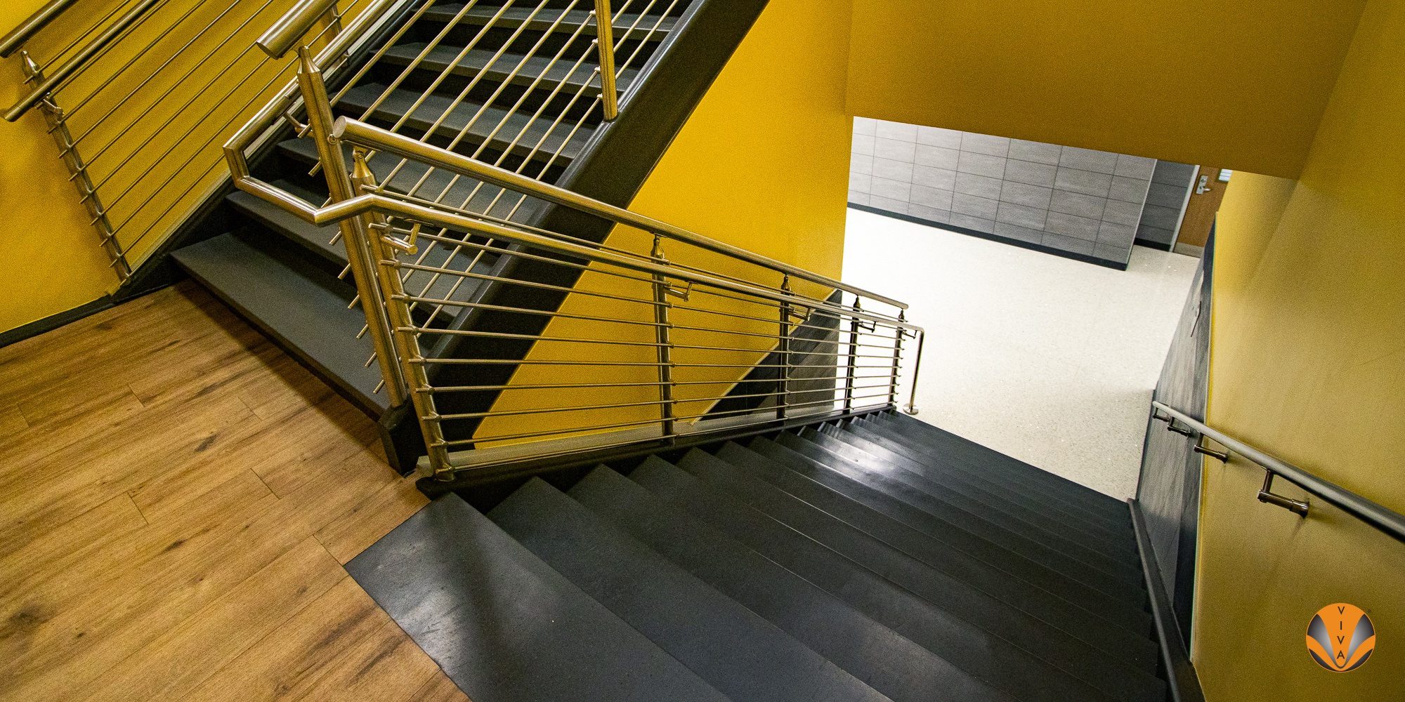 School Bus Railing Galena Park High School - CIRCA Multiline | VIVA Railings