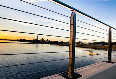 OUTDOOR PEDESTRIAN BRIDGE RAILING OKLAHOMA CITY CUBE CABLE 15 of 24