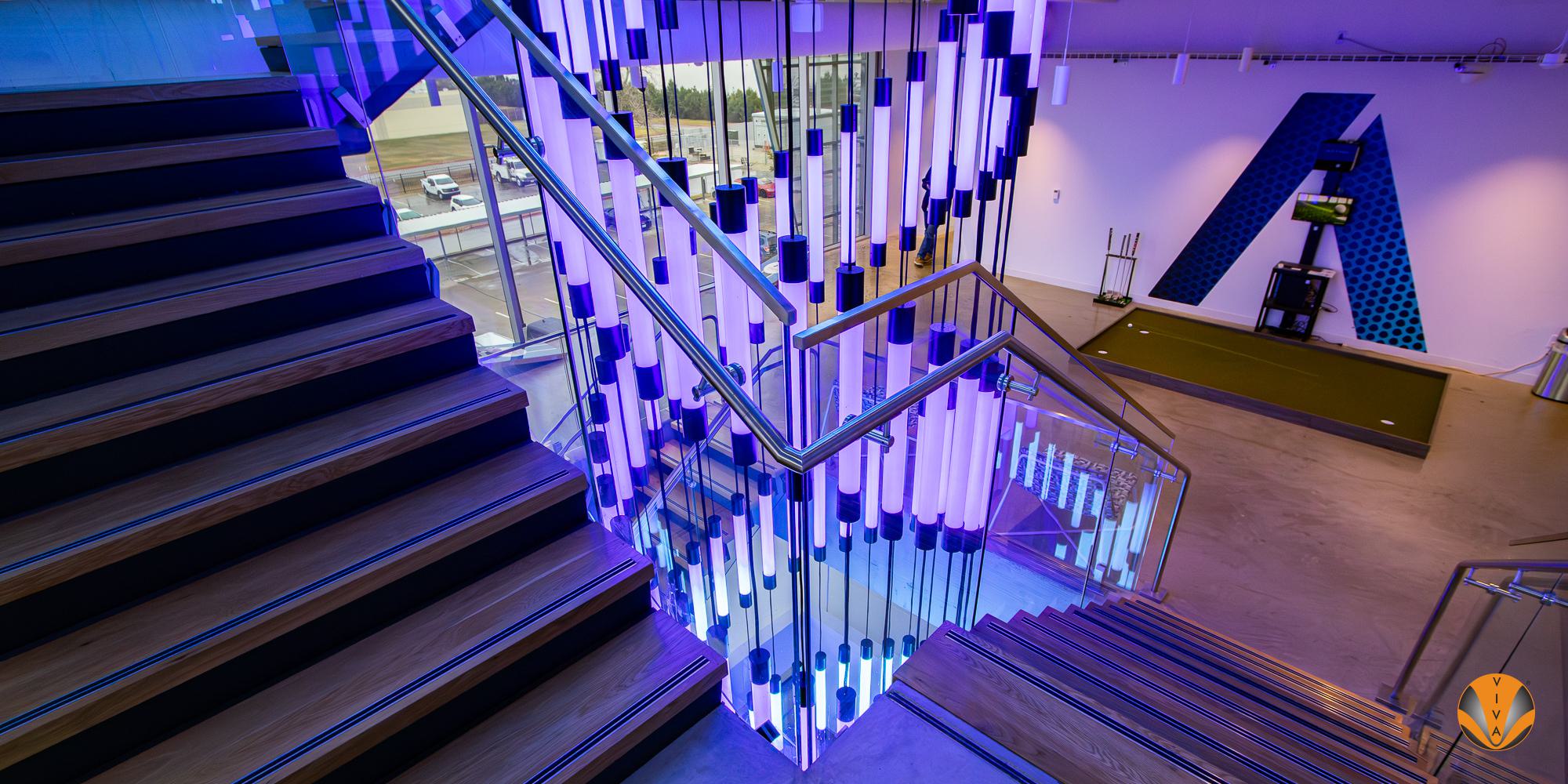 Glass Stair Rail with Handrail Cap