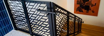 FOLD LASER CUT PANEL RAILING UT GRAD STUDENT HOUSING 1 OF 10