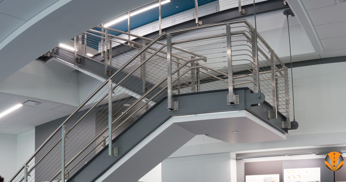 Wire Rope Rising Line Wire Rope Railing Tee™ Project for HDR Architects | Viva Railings